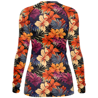Chokefish™ Long Sleeve Rashguard Floral Woman's Shirt-007